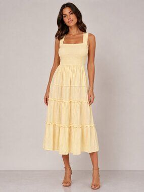 Harni Rumi Sleeveless Tiered Nap Style Maxi Dress Size 8